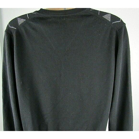 Marco Fiori Argyle Pattern Merino Wool Sweater Italy Size X-Large Gray / Blue - Picture 6 of 6